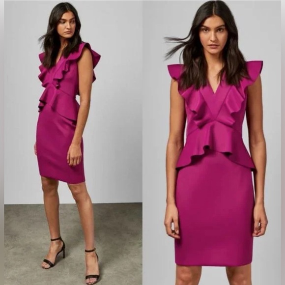 Haut Manches Courtes Ted Baker Fille – Rose Fuchsia, Taille 4-5 Ans, Plissé